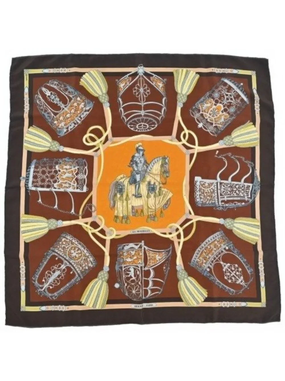 Hermes Bandana Scarf Brown